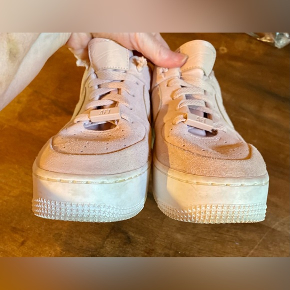 ✨Nike Blush Pink Suede Air Force One Platform Sneakers✨ - Picture 6 of 11